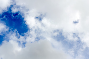 The sky with clouds moving with the wind.