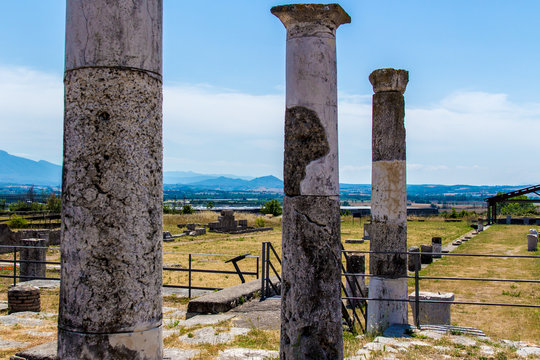 View of the archaeological site of Lucus Feroniae, near Rome, Italy
