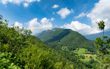 View of the Taillefer mountain in Haute Savoie, France