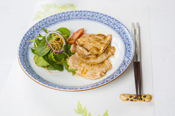 Traditional Japanese food - ginger pork