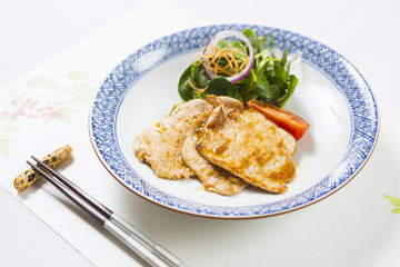 Traditional Japanese food - ginger pork