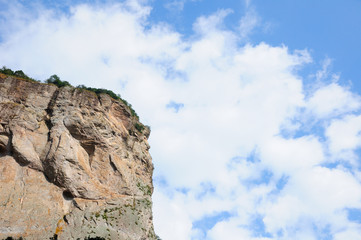 rock formations at the DaLong waterfall scenic area within Yandangshan scenic area near Yandang Town, Yueqing County, Zhejiang province China.