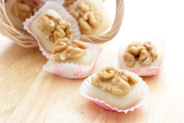 Walnuts with almond paste