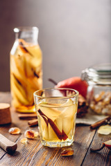 Water with Pear, Ginger and Cinnamon.