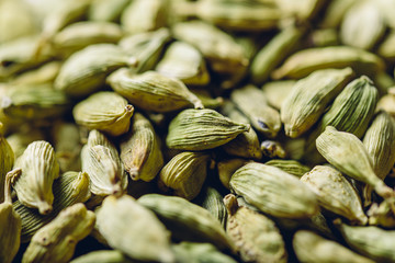 Pods of Green Cardamom.