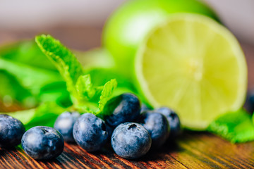 Blueberries, Lime and Mint.