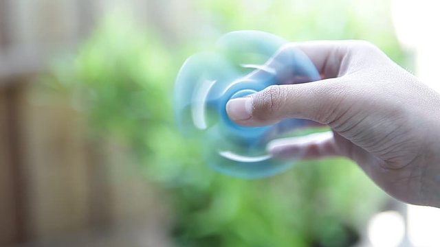 rotating fidget spinner close up