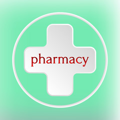Pharmacy Logo Medicine white plus abstract design template. Rasterized copy