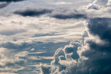 colorful dramatic sky with cloud at sunset
