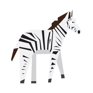 Isolated abstract zebra on a white background, Vector illustration