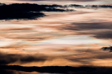 colorful dramatic sky with cloud at sunset