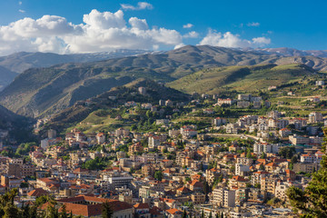 Fototapeta na wymiar Zahle skyline cityscape in Beeka valley Lebanon Middle east