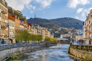 Tepla river in Karlovy Vary, Czech republic