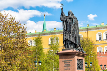 The Monument to Patriarch Hermogenes is located in Alexander garden in Moscow, Russia