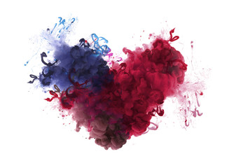 Acrylic colors in water. Ink blot. Abstract background.