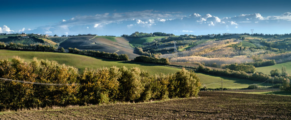 Soft hills between Emilia romagna e Marche, Italy.