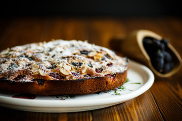Sweet biscuit pie with mulberry berries