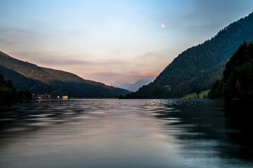 Tramonto sul lago di Pontechianale