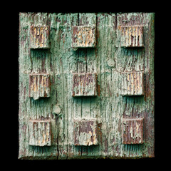 Old painted wooden plank