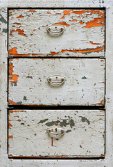 Very old painted drawers cabinet