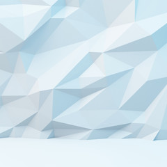 Abstract white background with polygonal pattern. 3d image