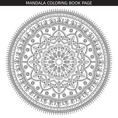 Flower Mandala. Vintage decorative elements. Oriental pattern, vector illustration. Coloring book page