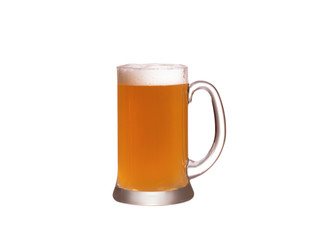 Glass of beer isolated on white background. Ale