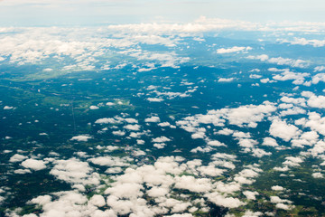 View from airplane window to see sky on evening time.