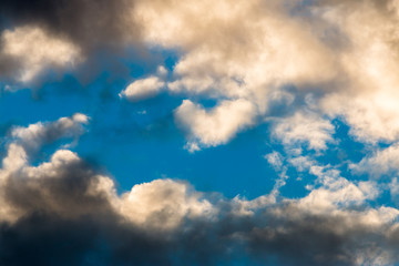 colorful dramatic sky with cloud at sunset