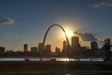 St. Louis, Missouri skyline from Malcolm W. Martin Memorial Park.