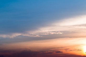 colorful dramatic sky with cloud at sunset