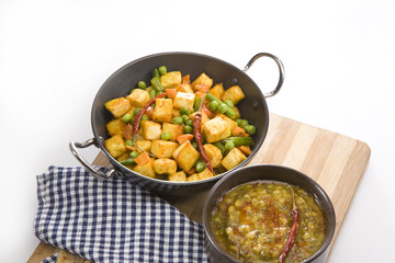 Indian Cottage Cheese with Yellow Gram & Split Black Lentils Curry