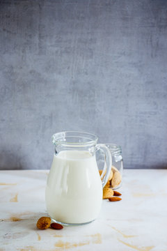 Almond milk in jug