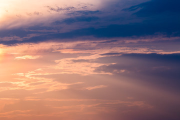 colorful dramatic sky with cloud at sunset