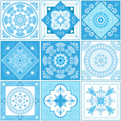 Design of decorative tiles. Vector seamless pattern.