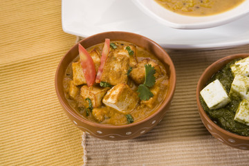 Paneer Masala or  Cheese Cooked in a Creamy Sauce, Indian Dish
