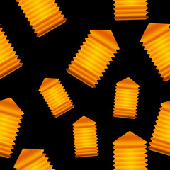 Orange lanterns, vector seamless background.