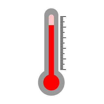 Hot Weather, Thermometer Showing High Temperature Isolated