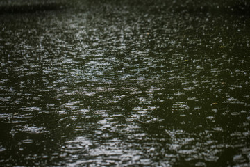 heavy rain over the river 