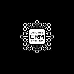 Online CRM System Icon. Flat Design.