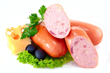 Fried sausages. Roasted sausages. Grilled sausages.