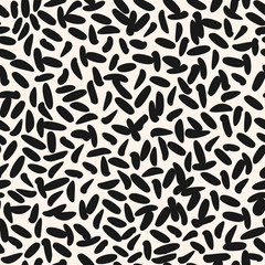 Vector monochrome seamless pattern, black hand drawn chaotic smears and spots, stylish abstract background. Repeat texture, design element for prints, decoration, wrapping, cover, textile, digital