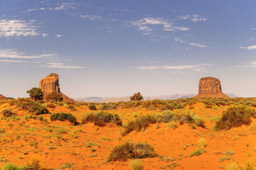 Ancient Monument Valley in Utah, USA. Navajo Reservation Area