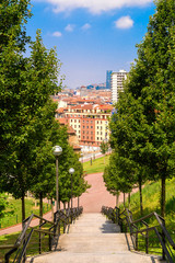 panoramic views to Bilbao old town, Spain