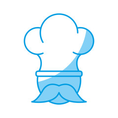 man with mustache and chef hat icon over white background vector illustration