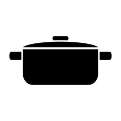 cooking pot icon over white background vector illustration