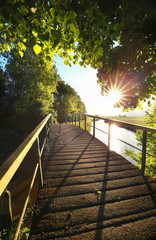 sunshine over bridge