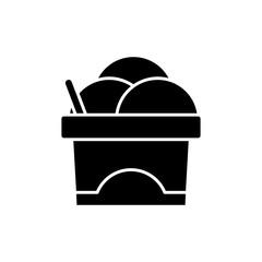 ice cream cup icon over white background vector illustration