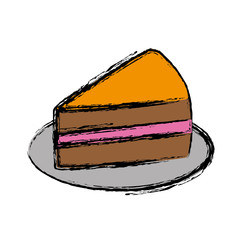 cake slice icon over white background vector illustration