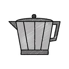 italian coffee maker icon over white background vector illustration